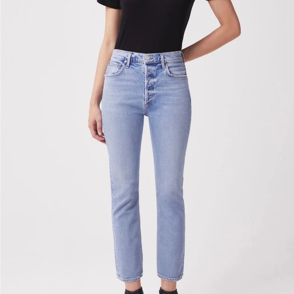 Agolde Riley High Rise Straight Crop - Picture 2 of 9